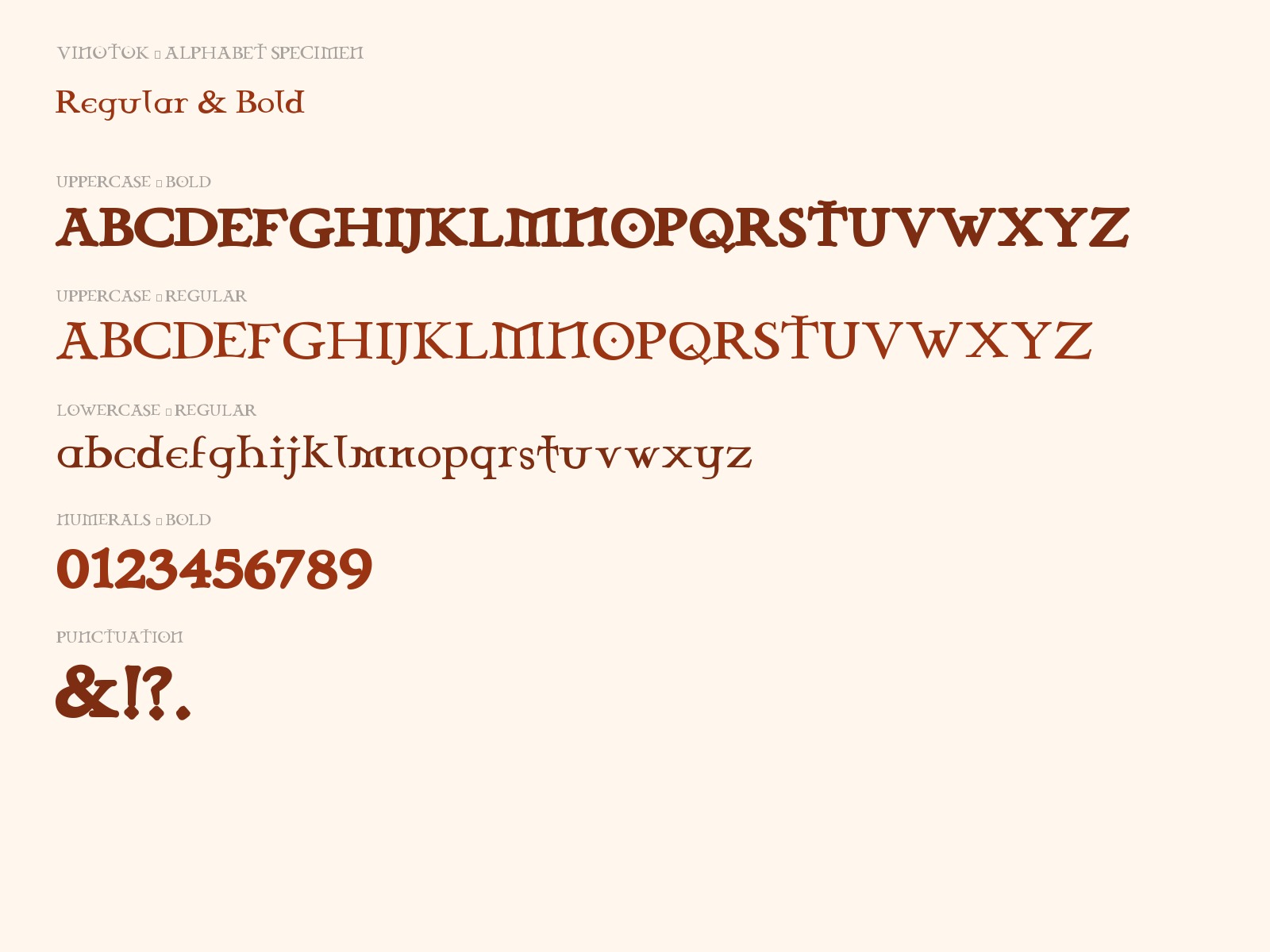 Full alphabet specimen