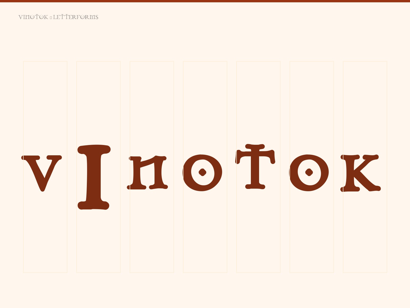 Custom Vinotok letterform set