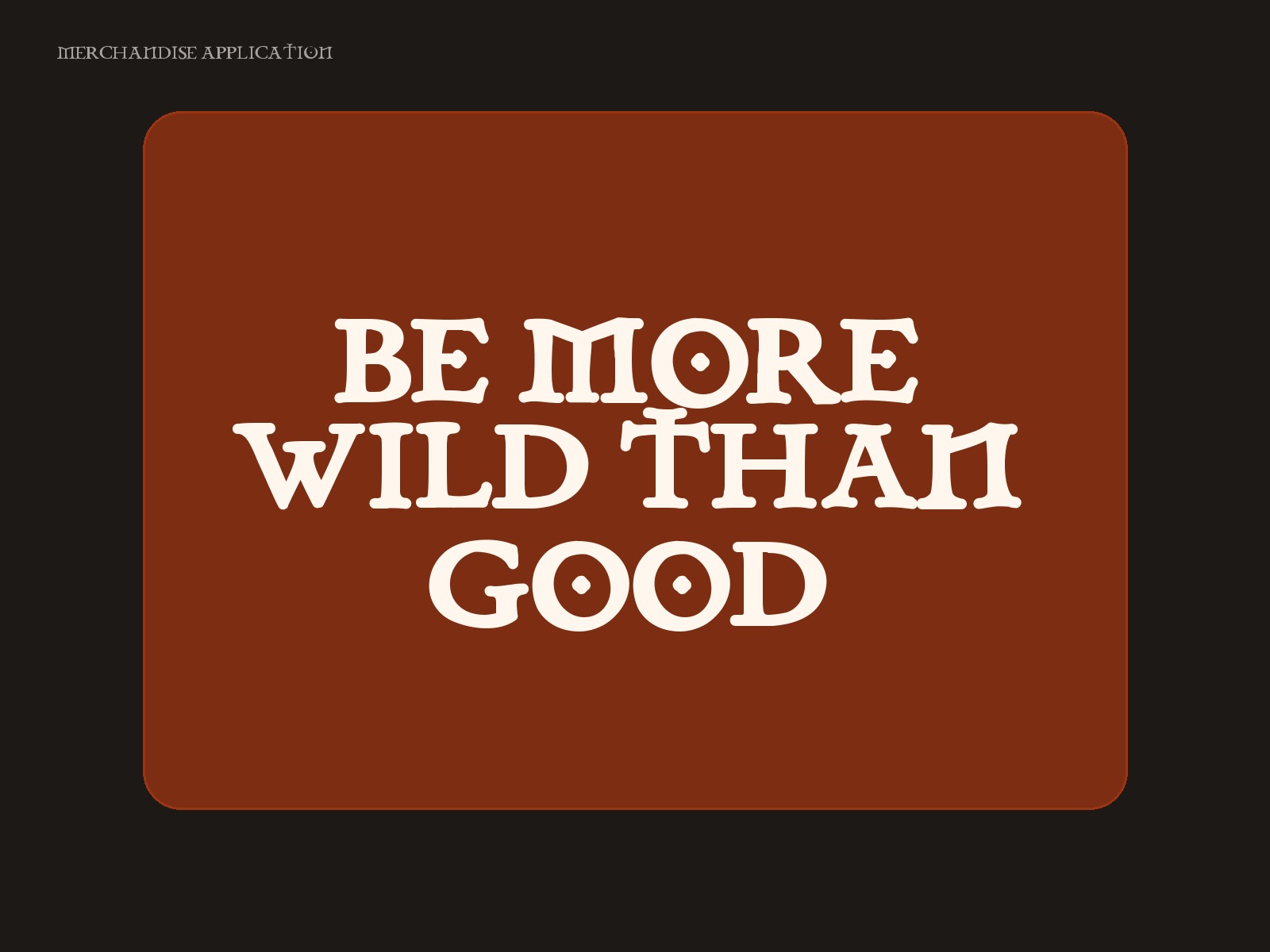 Typeface on apparel or merchandise